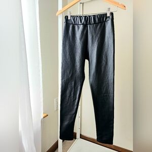 Black Faux Leather Lined Leggings